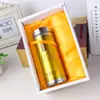 Taza de arena morada para la salud de doble anillo, taza térmica portátil de acero inoxidable, taza de agua caliente de gran capacidad para coche, oficina