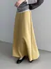 Esa Falda de Aire Plisada es una Elegante Falda Media Gris Estilo Coreano para Mujer, con un Estilo Relajado, Efecto Adelgazante y Falda de Paraguas Elástica en Línea A 8252