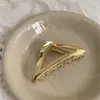 Presilha de Metal Triangular Grande Estilo Retro Simples para Mulheres, Nova Presilha de Tubarão Grande da Moda para Penteados Altos