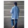 Camisa Masculina de Manga Longa Listrada Estilo Japonês 2026 Primavera Outono Estilo Hong Kong High Street Camisa Jaqueta Casual Moderna Solta