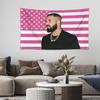 Drake Bandera 3x5 pies Bandera Americana Rosa Tapiz Divertido Póster de Tío Tela de Fondo Decorativa Pancarta