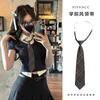 Cinturón de corbata a rayas rosa y negro coreano Estilo preppy Otoño e Invierno Nicho Bufanda casual Versátil accesorio de cintura de moda para mujer
