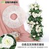 Colgante de pared violeta simulado para decoración de bodas y del hogar, enredadera de rosas colgante de techo, enredadera de flores falsas, decoración artificial de flores para el hogar