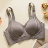 Sutiã feminino sem costura, sem aro, para seios pequenos, push-up, fino, anti-flacidez, suporte lateral, modelador, levantador, sutiã de suporte macio