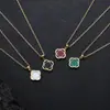 Hip-Hop Europeo y Americano Transfronterizo Acero Inoxidable Colgante de Trébol de Cuatro Hojas Joyería de Acero de Titanio Accesorios de Collar Sencillo de Alta Gama para Mujer Personalización