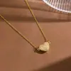 Colar de Aço Titânio com Coração Magnético e Pedras de Diamante de Alto Padrão, Design de Nicho, Corrente para Clavícula em Forma de Coração Magnético, Acessório Estiloso Doce-Cool