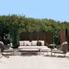 Sofá de Ratán Nórdico para Exteriores Villa Silla Individual de Cuerda Trenzada al Aire Libre Sencillo Casual Set de Sillas de Ratán Arte de Ratán