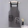 Delantal de TPU Transfronterizo para Cocina Casera, Estilo Delgado de Verano, Ropa de Trabajo Impermeable y a Prueba de Aceite con Dibujos, Delantal con Correa Resistente a las Manchas, Venta al por Mayor