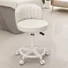 Taburete giratorio de altura ajustable con ruedas, taburete redondo con respaldo, silla de maquillaje, taburete de peluquería, taburete de tocador, tocador