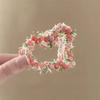 Dulce pequeña flor rosa fresca amor pinza para el cabello rota acabado flequillo pinza lateral linda niña corazón accesorios para el cabello