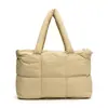 Bolso Tote Cuadrado Casual de Gran Capacidad para Mujer 2024 Nuevo Otoño e Invierno Bolso Acolchado de Algodón Bolso de Hombro Versátil para el Trabajo