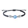 Pulsera Mal de Ojo Pulsera Ojo de Fátima Ojo del Diablo Pulsera para Mujer Tejida a Mano Ajustable Estilo Casual Simple