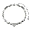 Pulseira com Contas de Coração de Design Nicho Estilo Ins Europeu e Americano Pulseira Versátil de Alta Qualidade em Formato de Coração para Meninas