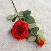 Haste Única com 2 Cabeças de Rosas Ophelia Artificiais, Flores Artificiais para Casamentos, Decoração de Casa, Estofados e Decoração de Fotografia