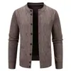 Otoño Invierno Nuevo Estilo Más Terciopelo Engrosado Casual para Hombre Abrigo Suéter Chaqueta Cardigan de Punto Cálido para Hombre