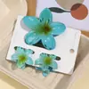 3 Peças Presilha de Cabelo Gradiente de Frangipani Verão Parte de Trás da Cabeça Brilho Exquisito Estilo Férias Presilha de Tubarão Acessório de Cabelo