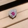 Anel Aberto Flor Oval de Zircônia, Design Simples e Moderno, Anel de Nicho, Joia de Mão Estilo Palácio Retrô para Mulheres