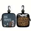 Bolsa de Snacks para Mascotas con Estampado de Perro de Dibujos Animados Transfronteriza, Set de Entrenamiento Portátil con Gancho, Bolsa con Cremallera para Viaje