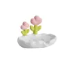 Bonito Plato para Jabón con Forma de Nube Auto Drenante Soporte sin Clavos para Jabón Bandeja para Baño Lavabo