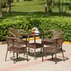 Silla de Ratán Juego de Tres Piezas Mesa de Té y Sillas para Balcón Combinación Cenador Mesa y Sillas de Exterior Patio Balcón Silla de Ocio Mesa y Sillas de Exterior