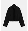 Jaqueta bomber europeia e americana transfronteiriça feminina, popular no AliExpress, jaqueta bomber com zíper, gola alta, manga longa, casual retrô da moda
