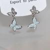 Brincos de tarracha de borboleta de cristal azul degradê design feminino nicho brincos requintados 2023 Novos brincos elegantes brincos brincos brincos