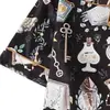 Fabricante de Conjunto de Pijama Cardigan Preto de Seda Leite Transfronteiriço Europeu e Americano para Mulheres, Shorts de Manga Curta, Roupa de Casa Casual Respirável