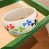 Pulsera Geométrica de Acrílico de Resina Brazalete Estilo Vintage Retro para Mujer Nicho Sentido de Diseño Único Joyería para la Mano