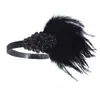 Diadema de Plumas Negras Best-Seller Transfronterizo de Amazon Diadema de Plumas Hippie Bohemia India Tocado