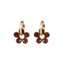 Elegantes Aretes de Flor Roja con Goteo de Aceite, Aretes Retro de Diseño Dos Usos, Lujo Accesible, Aretes Versátiles de Gama Alta para Mujer