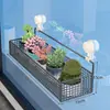 Estante con ventosa para balcón, tendedero de flores colgante, soporte para macetas de barandilla, soporte de pared para macetas, solución de almacenamiento para suculentas y plantas verdes