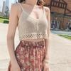 Nueva Camisola de Moda Hyuna para Mujer, Versátil de Verano, Holgada, Calada, sin Mangas, Top Base Corto