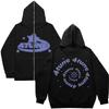 Cárdigan suéter AliExpress source estampado callejero americano 4tune manga larga hip hop abrigo con cremallera ropa y2k