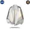 Cardigan de manga larga de alta calidad con diseño moderno de la marca NASA, sudadera con cuello alto, chaqueta de moda casual de otoño para hombre