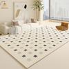 Alfombra de lujo ligero de alta gama para sala de estar, sofá, mesa de centro, manta simple para estudio, manta antideslizante, alfombra de pelo rizado de círculo completo al por mayor