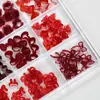 Laço de Resina 3D Vermelho Vinho de Ano Novo Ancora Vermelha Acessórios para Nail Art Strass de Unha Usável Pequenas Decorações