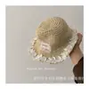 Estilo Coreano 2025 Verão Novo Chapéu de Palha Pai e Filho Flor Fresca Versátil Estilo Japonês Chapéu de Sol para Praia Flor Chapéu de Pescador