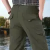 Calças de Montanhismo Outdoor de Primavera e Outono Calças de Secagem Rápida Calças Masculinas de Espessura Média Impermeáveis à Prova de Vento Multibolsos Charge Calças Longas Casuais S105