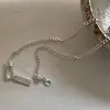 Versão Coreana Estilo Ins Design Simples Colar Quadrado Luxo Acessível Exquisito Estiloso Nicho Versátil High-End Estilo Cool