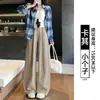 Pantalones azules Nai Fu Yamamoto para mujer, nuevo estilo de verano 2026 fino, para petite, holgados, estrechos rectos, de seda helada, de pierna ancha