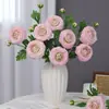 Flores Artificiales de Alta Gama, Ramo Artificial de Loto de 2 Cabezas, Ramo de Novia, Ramo Terminado para Sala de Estar, Materiales para Arreglos Florales, Accesorios para Fotografía