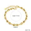 Pulsera Popular Transfronteriza de Acero Inoxidable, Estilo Ins Cadena Gruesa Metálica Europea y Americana Pulsera Chapada en Oro de 18K Joyería, Venta Directa del Fabricante