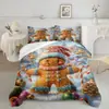 Kit de Textil para el Hogar Navideño con Impresión Digital Cepillada Temu/Jit Transpirable Agradable al Tacto Colcha Funda de Almohada Fábrica de Origen