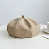 Adecuado para Caras Cuadradas y Redondas, Negro Delgado Circunferencia de Cabeza Grande, Boina Pequeña y Sencilla, Gorra de Pintor Octogonal Retro Británica Tendencia