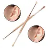Cuchara para orejas en espiral cuchara para orejas de resorte herramienta nueva masajeador de orejas rastrillo para orejas cabeza doble integrada de doble propósito rotación de cuchara para orejas