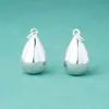Colgante de Plata de Ley S925 de Gota de Agua Grande Brillante de 13 mm Cuerda para Collar DIY Accesorios de Material para Collar de Plata Colgante