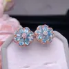 Aretes de Apatita Natural Frescos y Naturales Apatita de Alta Calidad Piedra Principal Tamaño: Plata 925 de 3*5 mm