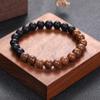Amazon AliExpress ágata preta pedra fosca madeira asa de galinha pulseira joias pulseira de pedra vulcânica lava fabricante
