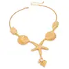Collar Exagerado Transfronterizo Europeo y Americano Estilo Océano Collar de Concha Personalizado Industria Pesada Nicho Estrella de Mar Collar en Forma de Y