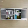 Armário de Parede para Banheiro de Aço Inoxidável Armário de Cozinha Armário de Louça Armário de Armazenamento Prateleira Simples para Varanda Armário de Armazenamento Armário Lateral